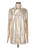 By Anthropologie Metallic Silver Long Sleeve Blouse Size S - photo 1