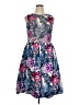Taylor 100% Polyester Floral Blue Cocktail Dress Size 14 - photo 1