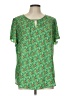 Van Heusen 100% Polyester Green Short Sleeve Blouse Size L - photo 1
