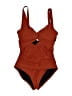 DKNY Solid Brown One Piece Swimsuit Size M - photo 1