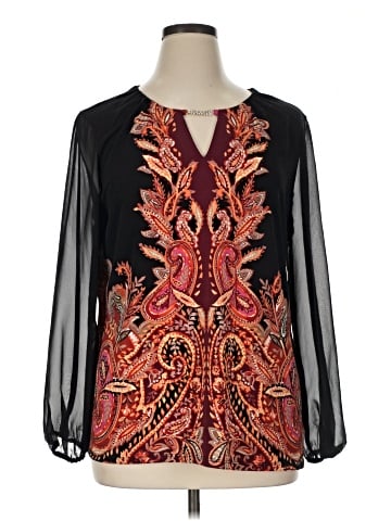 JM Collection Long Sleeve Blouse (view 1)