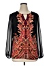 JM Collection Black Long Sleeve Blouse Size XL - photo 1