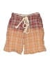 Pol 100% Cotton Plaid Orange Shorts Size M - photo 1