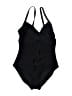 DKNY Solid Black One Piece Swimsuit Size M - photo 1
