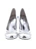 BCBG Paris 100% Leather Metallic Silver Heels Size 5 1/2 - photo 2
