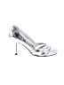 BCBG Paris 100% Leather Metallic Silver Heels Size 5 1/2 - photo 1