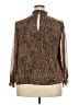1.State 100% Polyester Animal Print Brown Long Sleeve Blouse Size XXL - photo 2