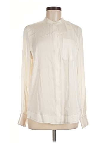 DKNY Long Sleeve Silk Top (view 1)