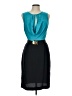 BCBGMAXAZRIA 100% Polyester Color Block Teal Cocktail Dress Size 10 - photo 1