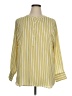 Talbots 100% Polyester Stripes Yellow 3/4 Sleeve Blouse Size XL - photo 1