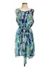 Apt. 9 100% Polyester Print Blue Cocktail Dress Size L - photo 1