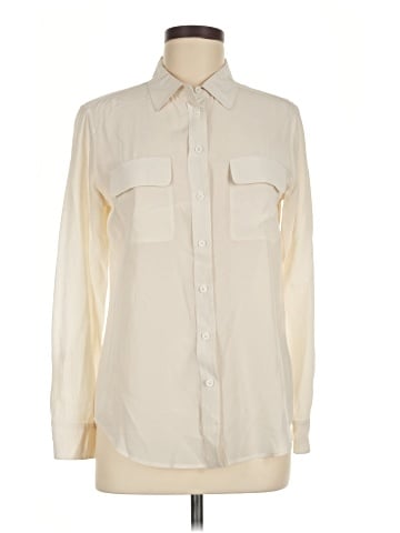 Equipment Long Sleeve Silk Top (view 1)