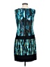 Laundry by Shelli Segal 100% Polyester Graphic Teal Cocktail Dress Size 4 - photo 2