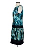Laundry by Shelli Segal 100% Polyester Graphic Teal Cocktail Dress Size 4 - photo 5