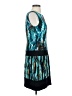 Laundry by Shelli Segal 100% Polyester Graphic Teal Cocktail Dress Size 4 - photo 4