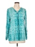 Larry Levine Teal Long Sleeve Blouse Size L - photo 1