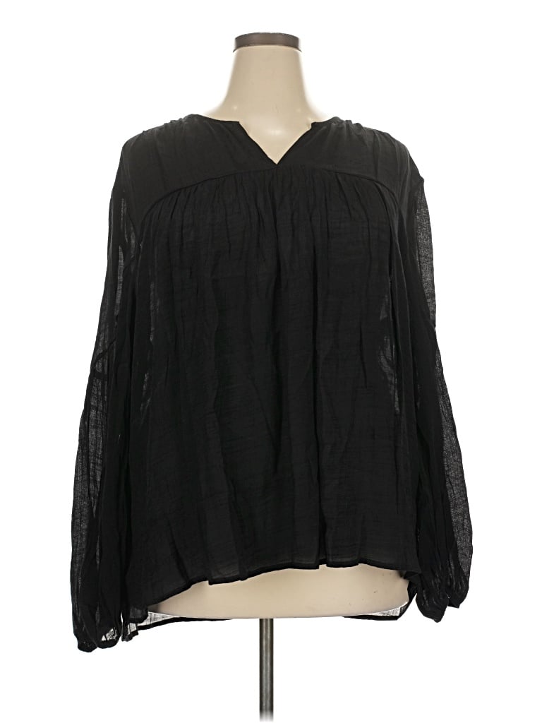 Pre-owned Lularoe Long Sleeve Blouse In Black