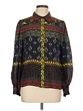 Alice + Olivia Long Sleeve Silk Top