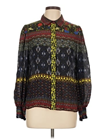 Alice + Olivia Long Sleeve Silk Top (view 1)