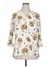 Maurices 100% Polyester Floral Ivory 3/4 Sleeve Blouse Size XL - photo 1