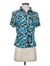 Jamie Sadock Print Teal Short Sleeve Blouse Size S - photo 1