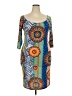 Auditions Print Blue Casual Dress Size 3XL - photo 1