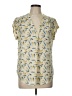 Monday Fun 100% Polyester Yellow Short Sleeve Blouse Size L - photo 1