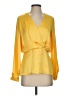 Reiss 100% Polyester Yellow 3/4 Sleeve Blouse Size 4 - photo 1