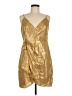 Sandro 100% Baumwolle Metallic Gold Cocktail Dress Size EU (FR) 42 / US 10 - photo 1
