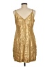 Sandro 100% Baumwolle Metallic Gold Cocktail Dress Size EU (FR) 42 / US 10 - photo 2