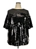 Roaman's 100% Polyester Black Short Sleeve Top Size 18 (L) - photo 1