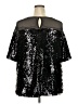 Roaman's 100% Polyester Black Short Sleeve Top Size 18 (L) - photo 2