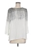 Rose + Olive Silver 3/4 Sleeve Blouse Size M - photo 1