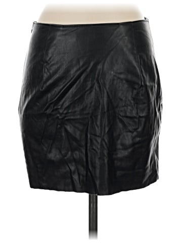 Zara Faux Leather Skirt (view 2)