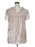 Ann Taylor LOFT Metallic Silver Short Sleeve Blouse Size XL - photo 2