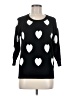 Pleione Hearts Black Pullover Sweater Size M - photo 1