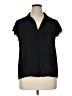 T Tahari 100% Polyester Black Short Sleeve Blouse Size XL - photo 1