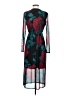 En Focus Studio Print Burgundy Cocktail Dress Size 4 - photo 2