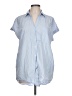 Zara Blue Short Sleeve Button-Down Shirt Size L - photo 1