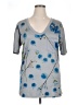 Go Couture Floral Silver Short Sleeve T-Shirt Size XL - photo 1