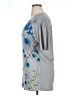 Go Couture Floral Silver Short Sleeve T-Shirt Size XL - photo 5