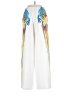Unbranded 100% Polyester Tropical White Casual Pants Size S - photo 2