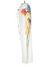 Unbranded 100% Polyester Tropical White Casual Pants Size S - photo 5