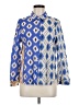 Zara Argyle Blue Long Sleeve Blouse Size M - photo 1