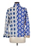 Zara Argyle Blue Long Sleeve Blouse Size M - photo 2