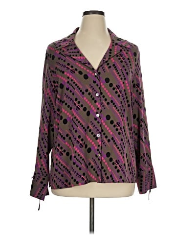 Emme Long Sleeve Silk Top (view 1)