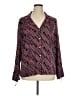 Emme Purple Long Sleeve Silk Top Size 14 - photo 1