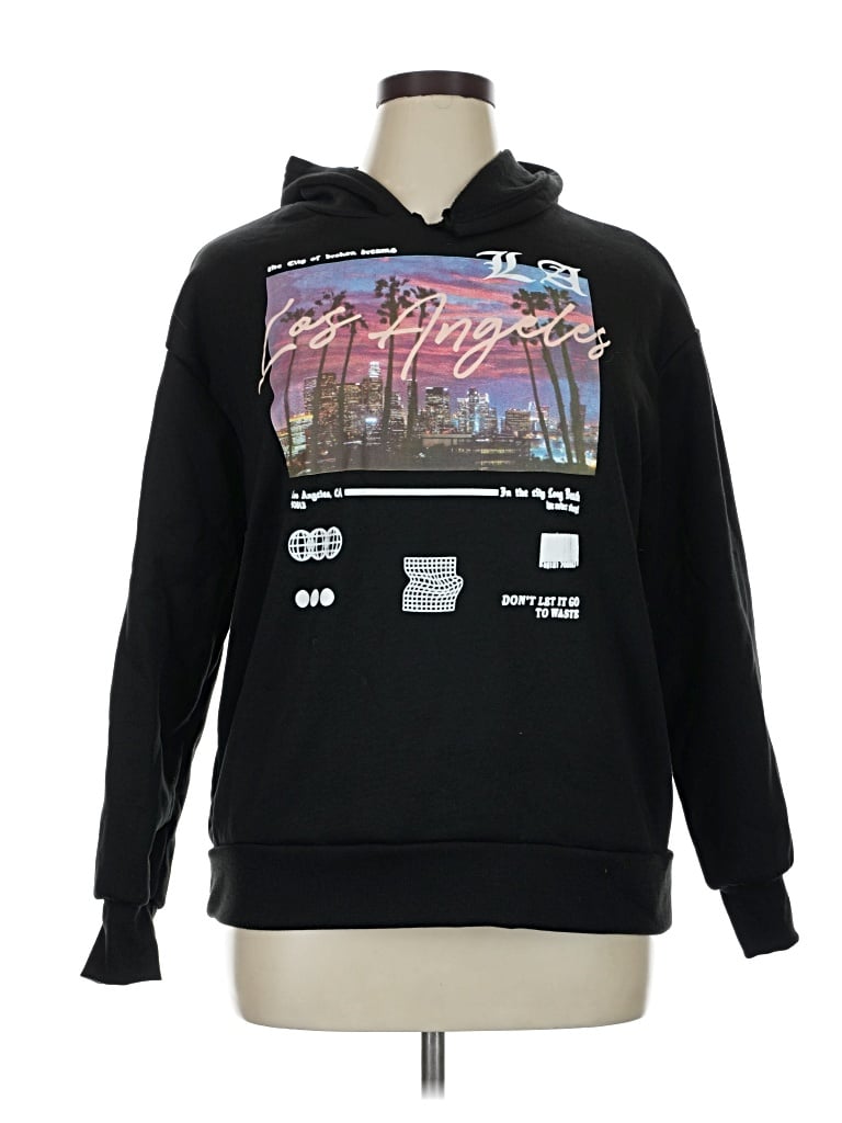 Pre-owned Assorted Brands Pullover Hoodie In Black
