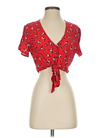 American Eagle Outfitters Short Sleeve Blouse (view 1)
