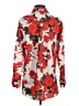 Unbranded Floral Red Long Sleeve Blouse Size S - photo 2